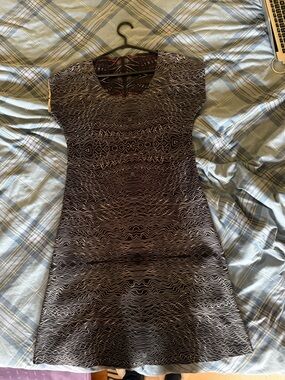 Patterned Black & White Fit-and-Flare Dress. 2 designs! 2 in 1 dress!